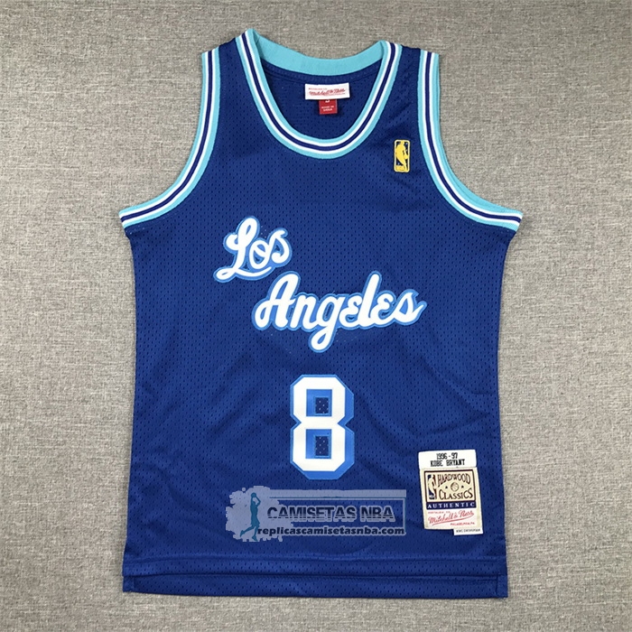 Camiseta Nino Los Angeles Lakers Kobe Bryant NO 8 Mitchell & Ness 1996-97 Azul